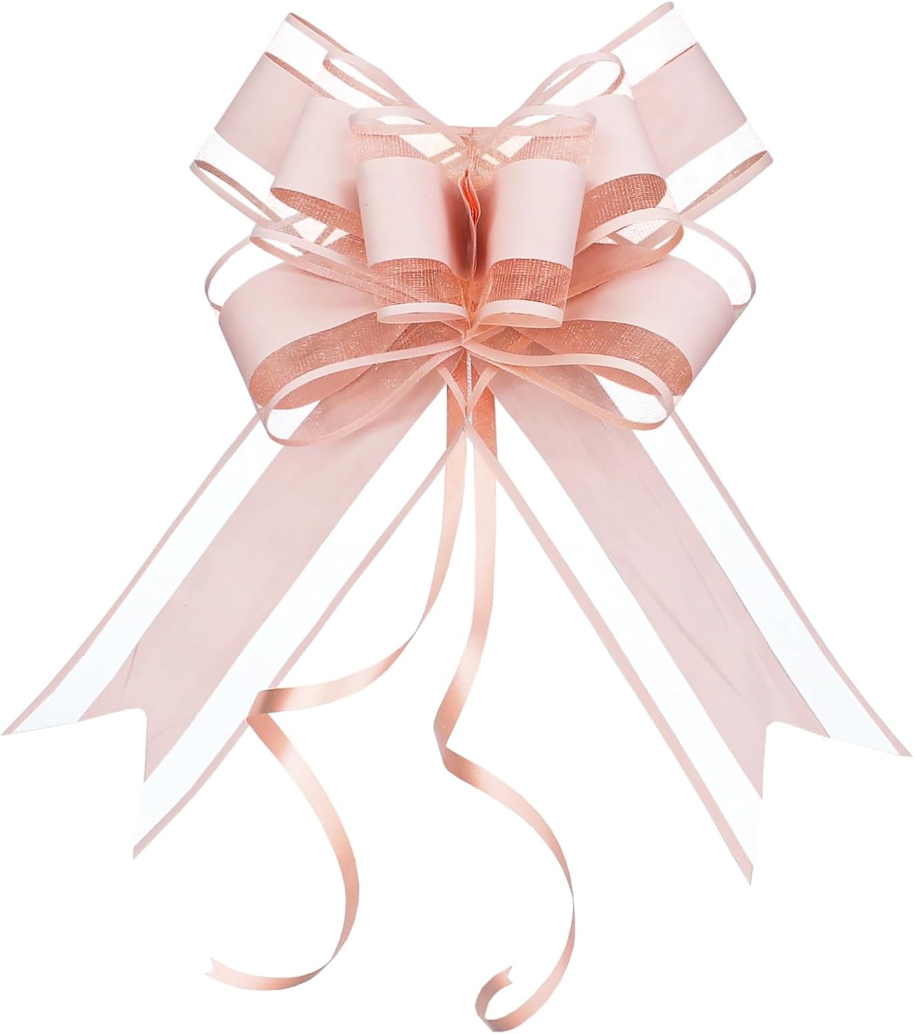 WEWILUCK Pull Bows for Presents - Large Light Pink Gift Bows for Gift Baskets, Flower Paper Wrapping, Ideal for Women, Party, Valentines Day, and More(6 inches, 15PCS)