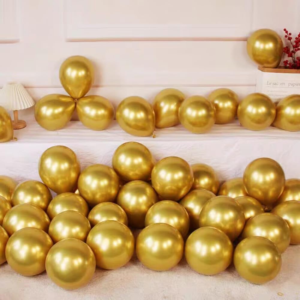 400 Pack Gold Balloons 5 Inch Metallic Chrome Gold Latex Small Balloon for Birthday Wedding Bridal Baby Shower Supplies Graduation Party Decorations