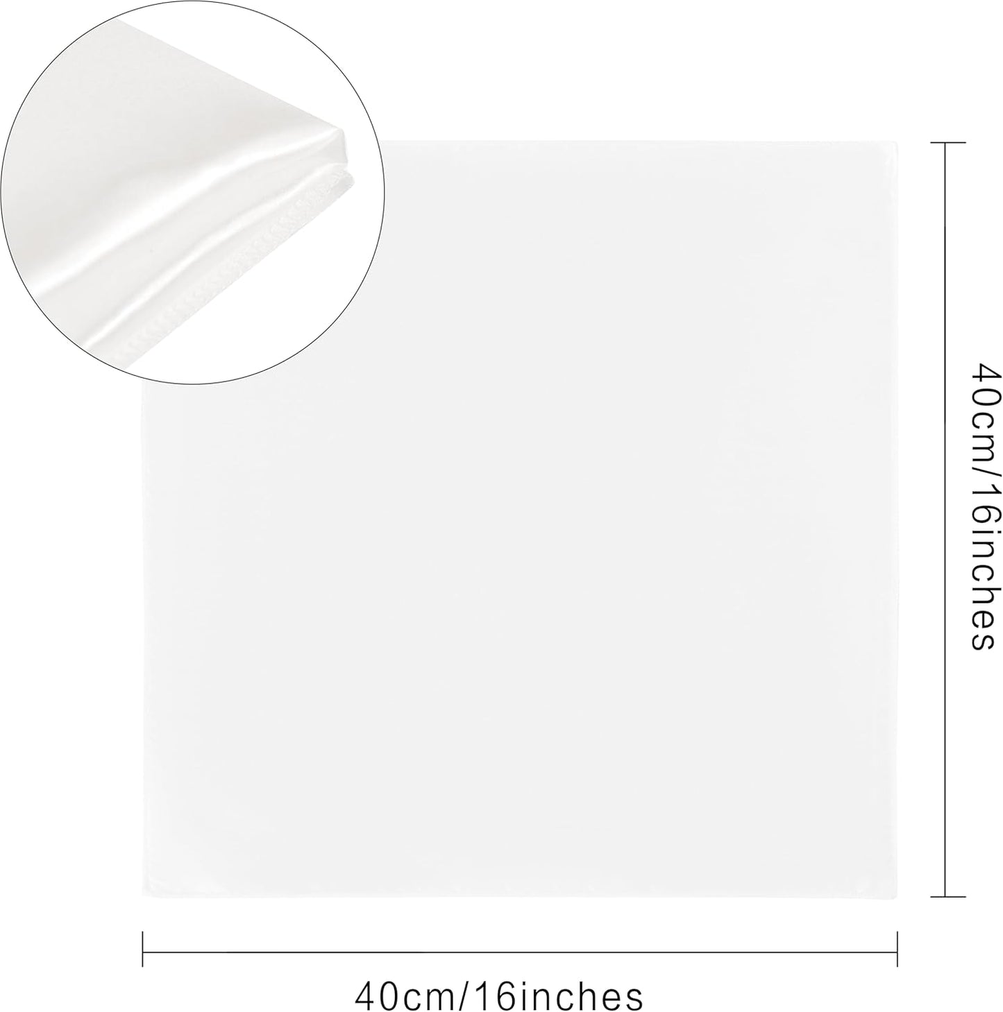 36 Pack Square Satin Dinner Napkins, 16x16 Inches Silky Soft Smooth Table Cloth Napkins for Restaurant Weddings Banquet Party Decoration, White