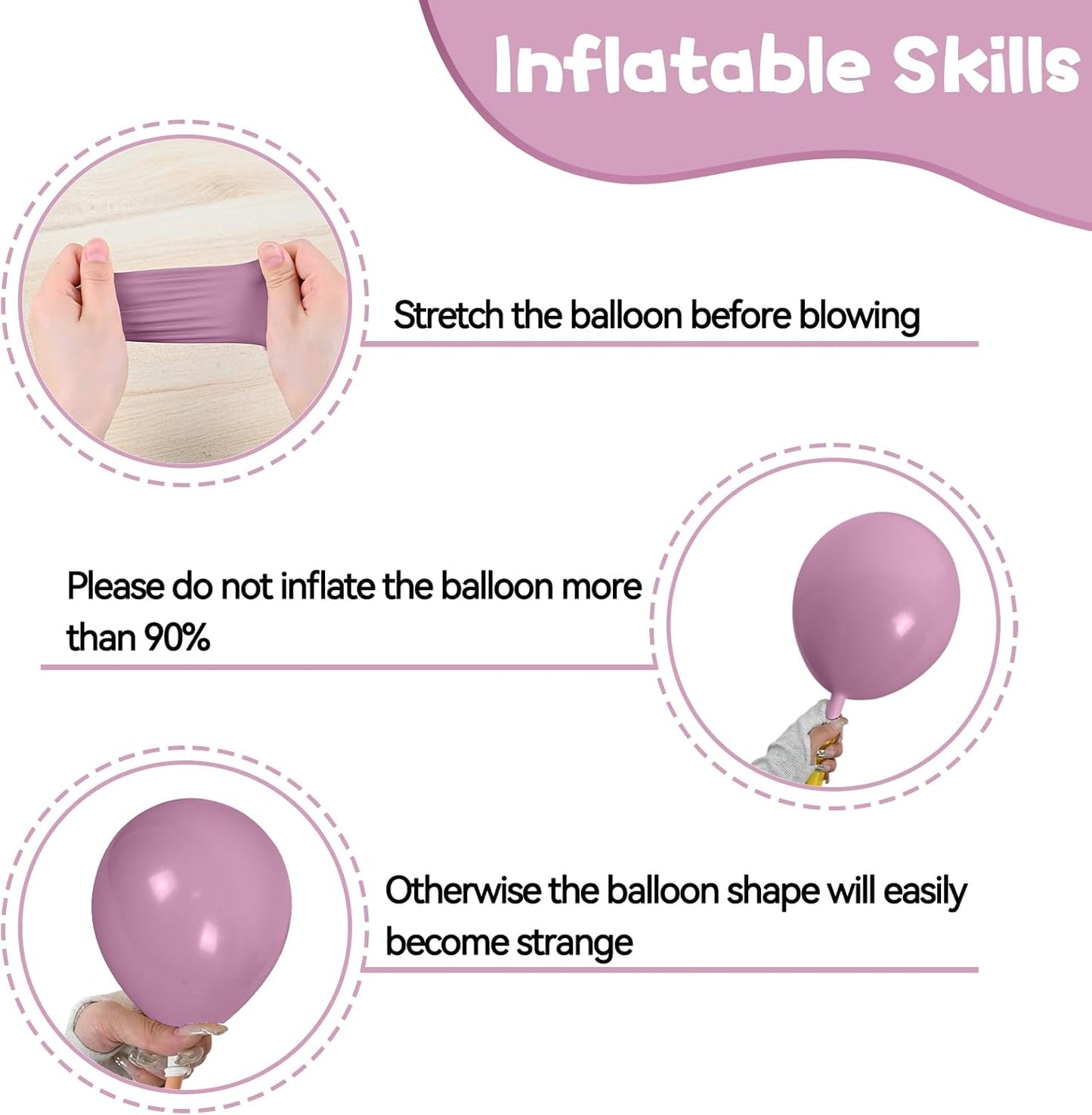 Purple and White Balloons, 12 Inch Pastel Purple Beige Cream White Clear Latex Balloon for Girls Birthday Bachelorette Party Bridal Baby Shower Party Decorations Supplies