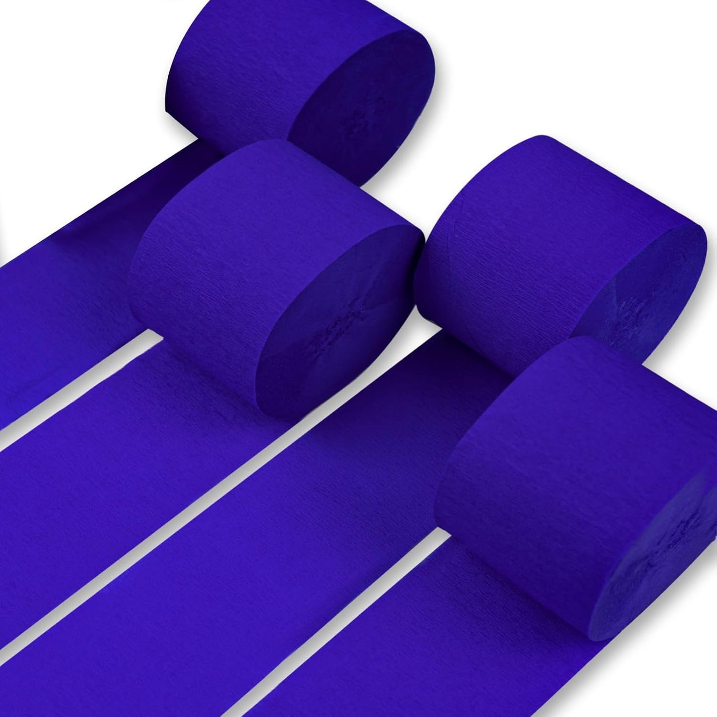 PartyWoo Blue Crepe Paper Streamers 4 Rolls 328 ft Pack of Royal Blue Crepe Paper Rolls for Graduation Wedding Baby Shower Gender Reveal Birthday Party Decorations (1.8 Inch x 82 Ft/Rolls)