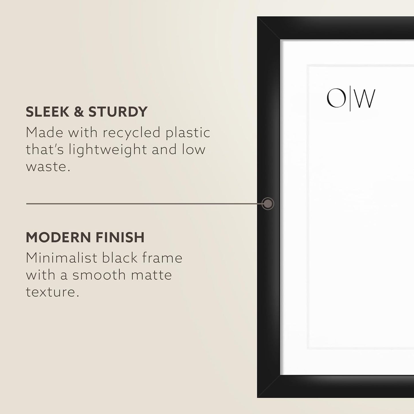 Opposite Wall - 20x28 in, 50x70 cm - Black Picture Frame - Lightweight, Versatile & Shatterproof - Wall Hanging Photo or Poster Frame - Wall Decor for Office, Gallery & Home
