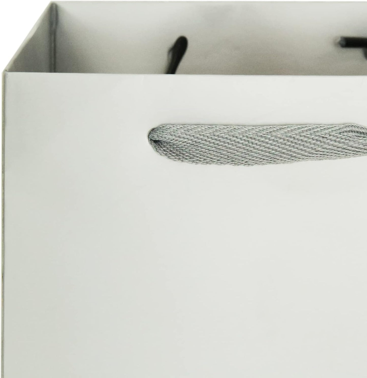 Silver Gray Paper Gift Bag Small Square Bottom Kraft Paper Bags with Handles for Wedding Baby Shower Birthday Party (Silver Grey, 8 x 8 x 8 in, 10 CT)