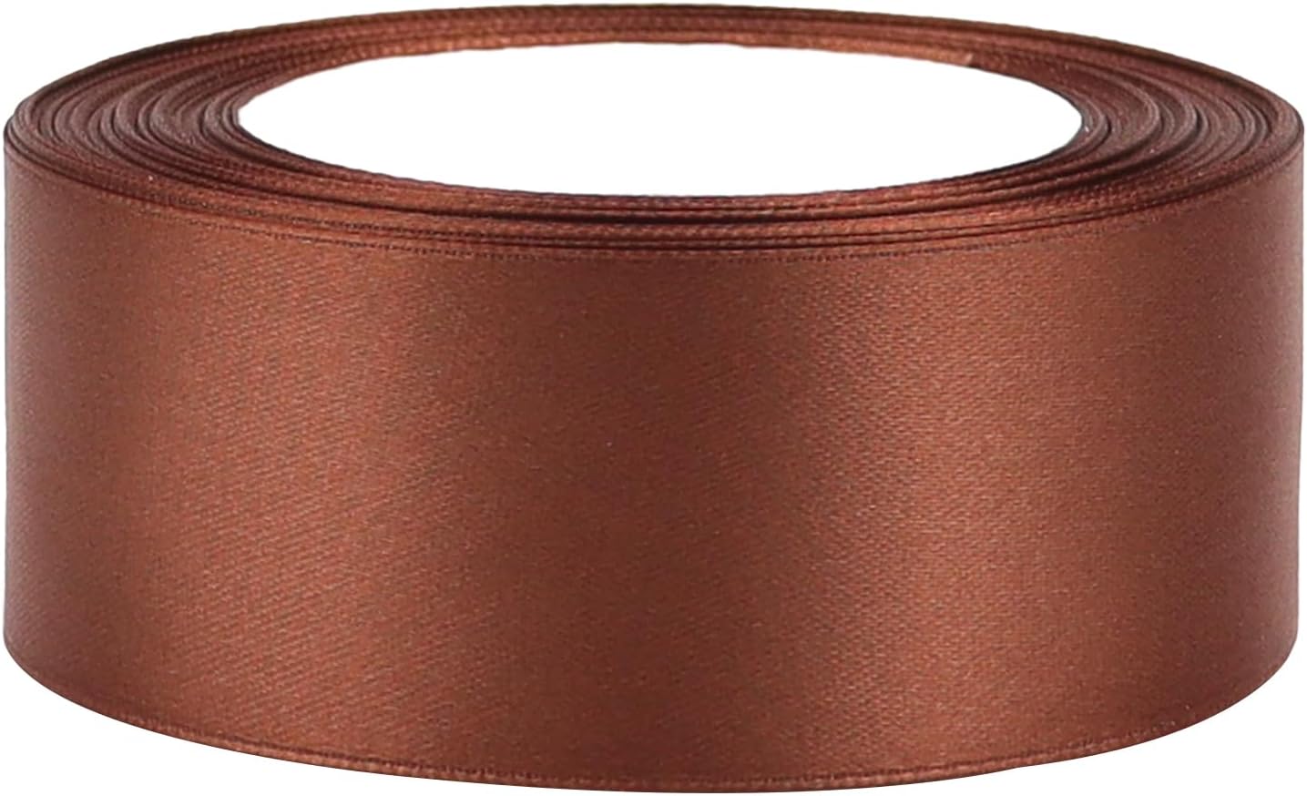 Brown Solid Satin Ribbon 1-1/2 Inch 25 Yards Solid Polyester Fabric Ribbon for Gift Wrapping Wedding Christmas Baby Shower Birthday Party Decoration Handmade Immortal Flower Craft