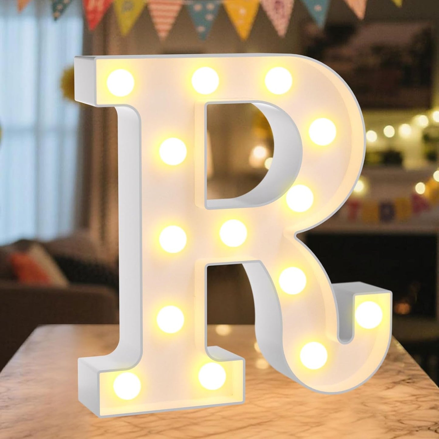 LED Marquee Light Up Letters Sign - Lighted Letters Alphabet for Birthday, Graduation, Bar Wall & Table Party Decor, Wedding Anniversary and Christmas Decorations, Letter R