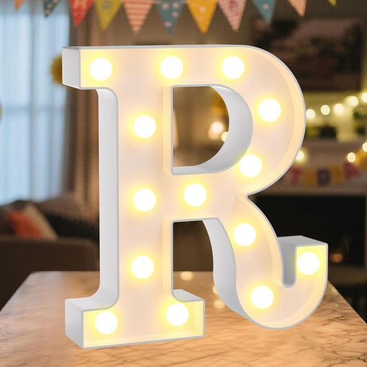 LED Marquee Light Up Letters Sign - Lighted Letters Alphabet for Birthday, Graduation, Bar Wall & Table Party Decor, Wedding Anniversary and Christmas Decorations, Letter R