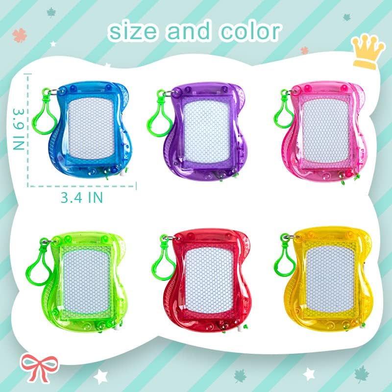 24 Mini Magnetic Drawing Board with Metal Keychain Party Favors for Kids Goodie Bag Stuffers Birthday Party Bag for Boys Girls (24)