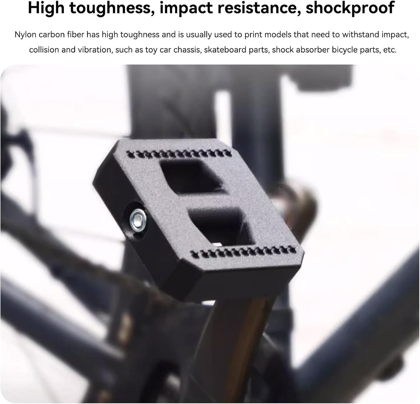 Kingroon Nylon PLA-CF Filament Carbon Fiber PA6 3D Printer Filament 1.75mm, Strong & Low Moisture Sensitive Fit Most FDM 3D Printers, 1KG(2.2lbs) Spool Black