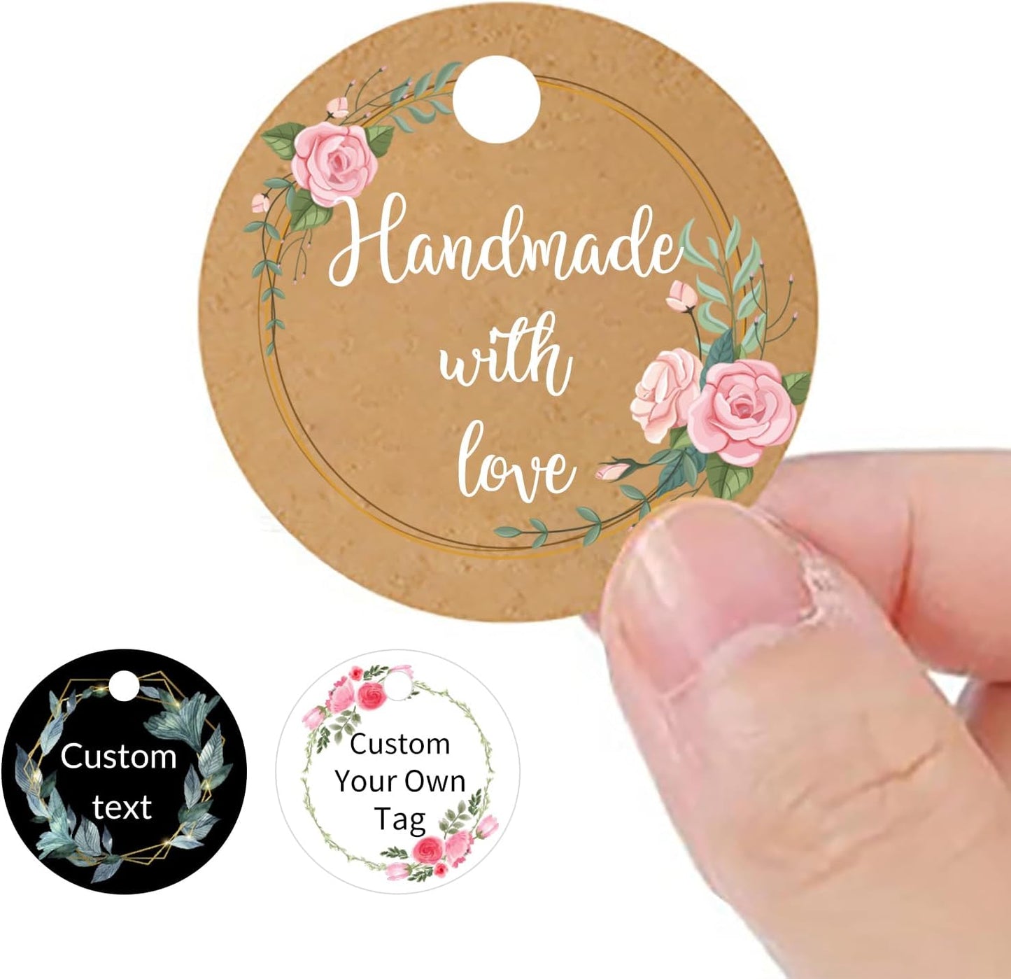Personalized Hang Tags for Favors, Custom Gift Tags, Customized Gifts Wrapping Labels, Wedding Items Birthday Party Favors Crafts Tag, Round Thick Kraft Paper Hang Tags with String