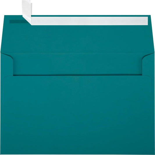 LUXPaper A9 Invitation Envelopes | Peel & Press | 5 3/4" x 8 3/4" | Teal | 80lb. Text | 50 Qty