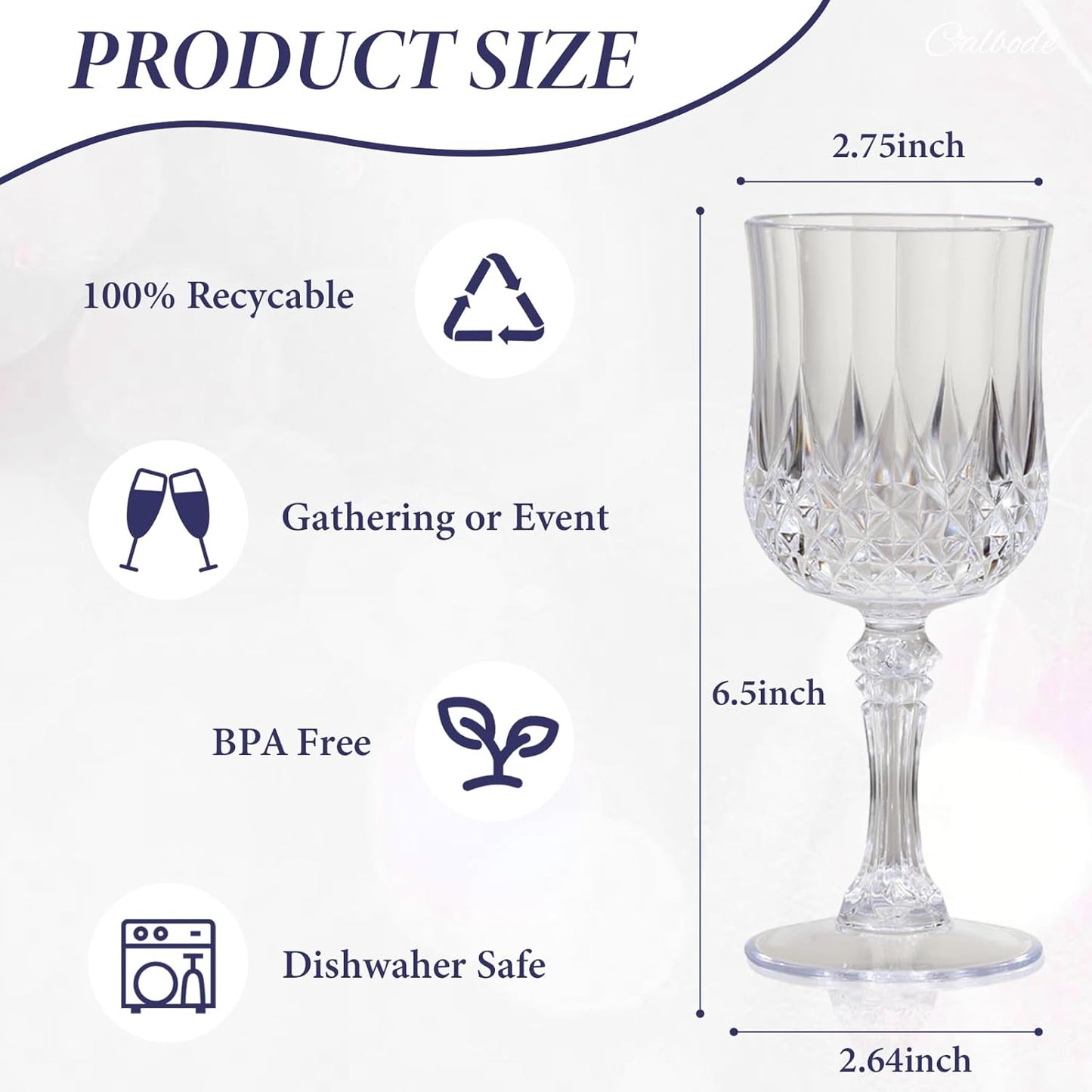 Plastic Wine Glasses Set of 12 – 7oz Unbreakable Clear Drinking Glasses for Parties Reusable & Dishwasher-Safe for Weddings, Bars, and Every Celebration
