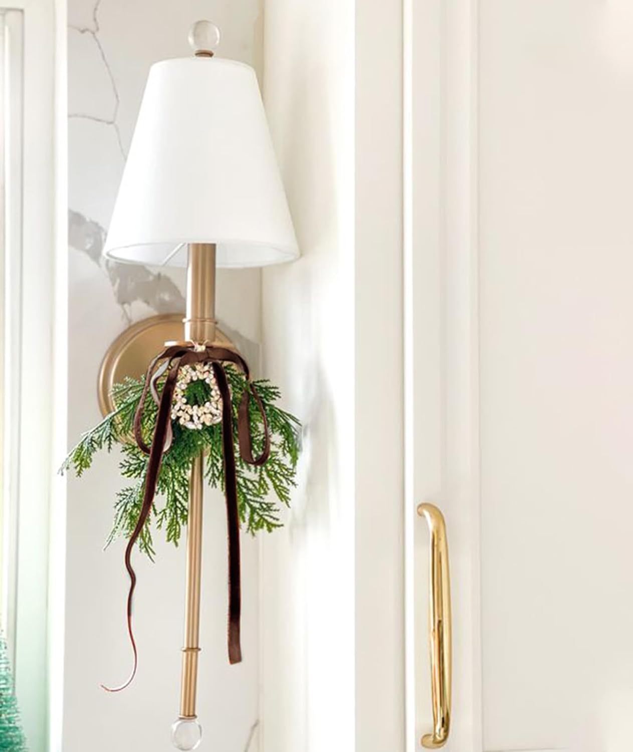 Brown Velvet Ribbon 3/8'' 25 Yards for Christmas Tree, Gift Wrapping, Flower Bouquet, Wreath Decorations, Bow Making