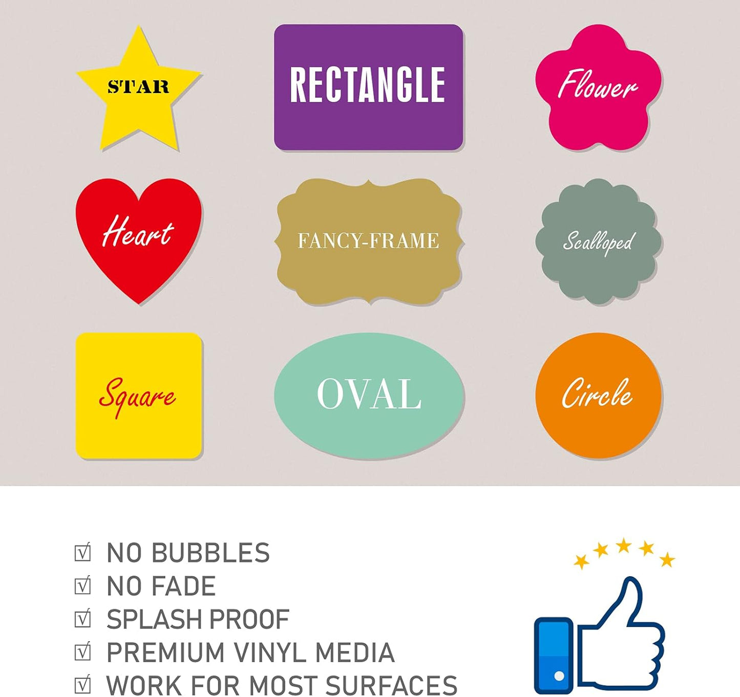 Custom Stickers - Customized Labels with Any Design Image Logo Text, 100 Pink Stickers (Square, 5.5"x5.5") for Business, Thank You, Address, Bottle Labels, Retail Shop, Bake Sales, Gifts