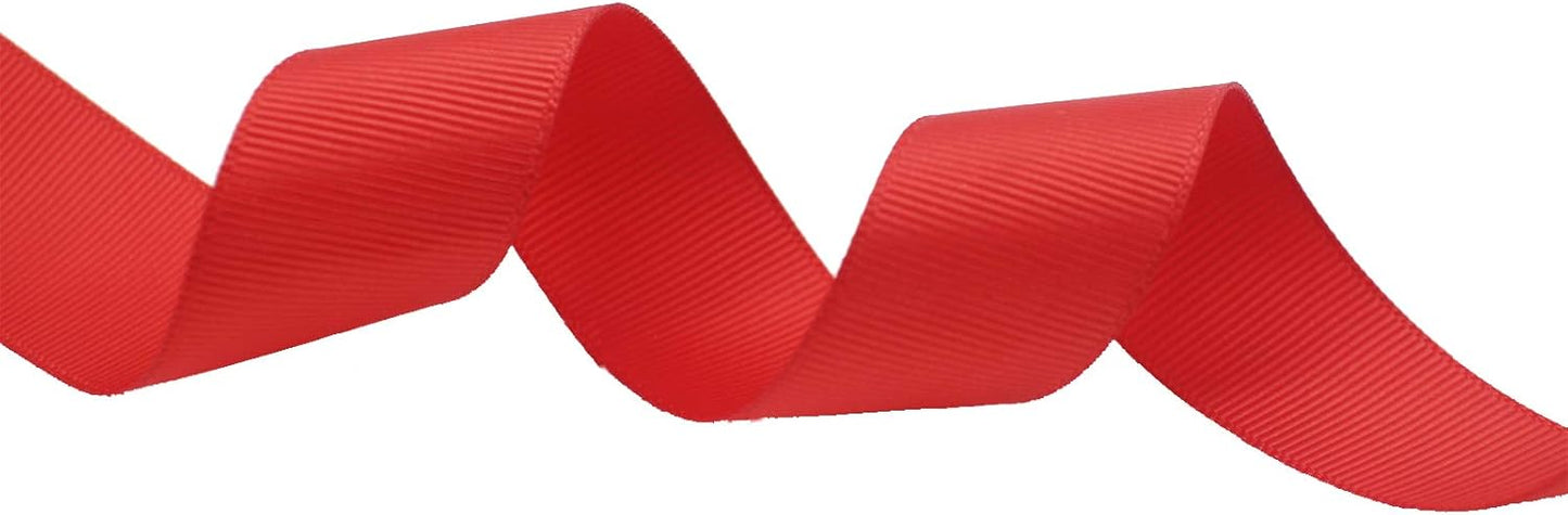 Jesep One Roll 100 Yards 1" Soild Grosgrain Ribbon Boutique Gift Wrapping Package Ribbon, DIY Crafts Bow Hair Headband Accessories Assorted Ribbon#235 (1" 25mm, Red)
