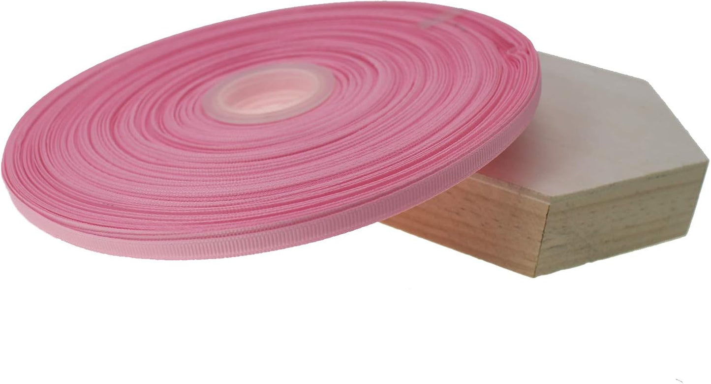 Jesep One Roll 100 Yards 1/4" Soild Grosgrain Ribbon Boutique Gift Wrapping Package Ribbon, DIY Crafts Bow Hair Headband Accessories Assorted Ribbon#123 (1/4" 6mm, Pink)