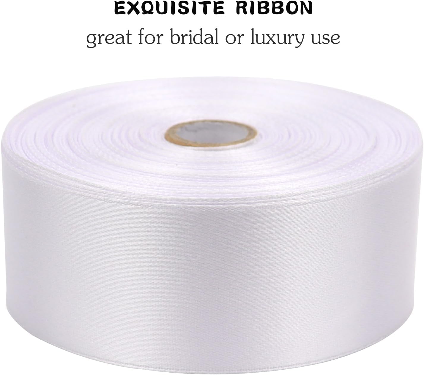 White Solid Satin Ribbon 1-1/2 Inch 50 Yards Solid Polyester Fabric Ribbon for Gift Wrapping Wedding Christmas Baby Shower Birthday Party Decoration Handmade Immortal Flower Craft