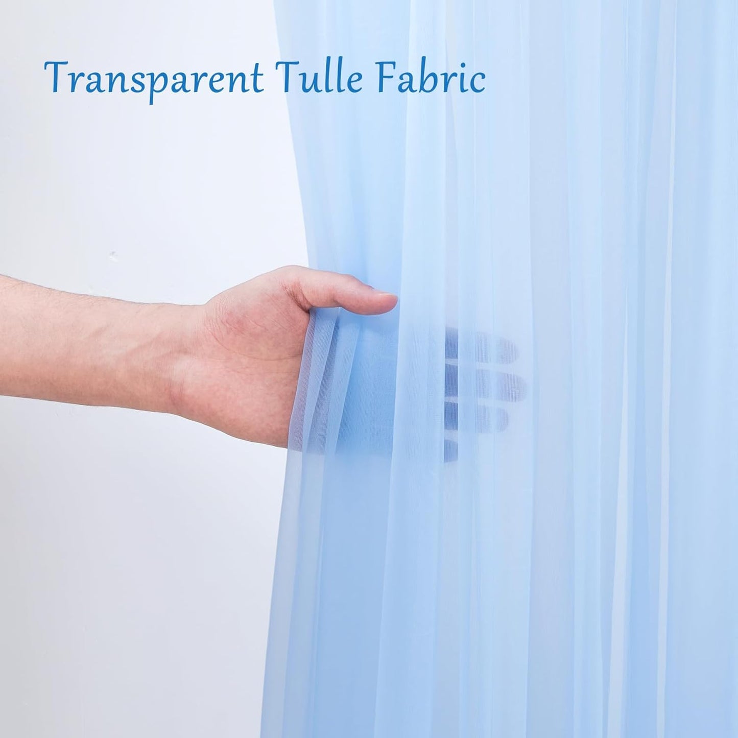 10x10 Blue Tulle Backdrop Curtains for Parties, Sheer Backdrop Curtain Wedding Photo Background Drapes for Baby Shower Photography Birthday Party