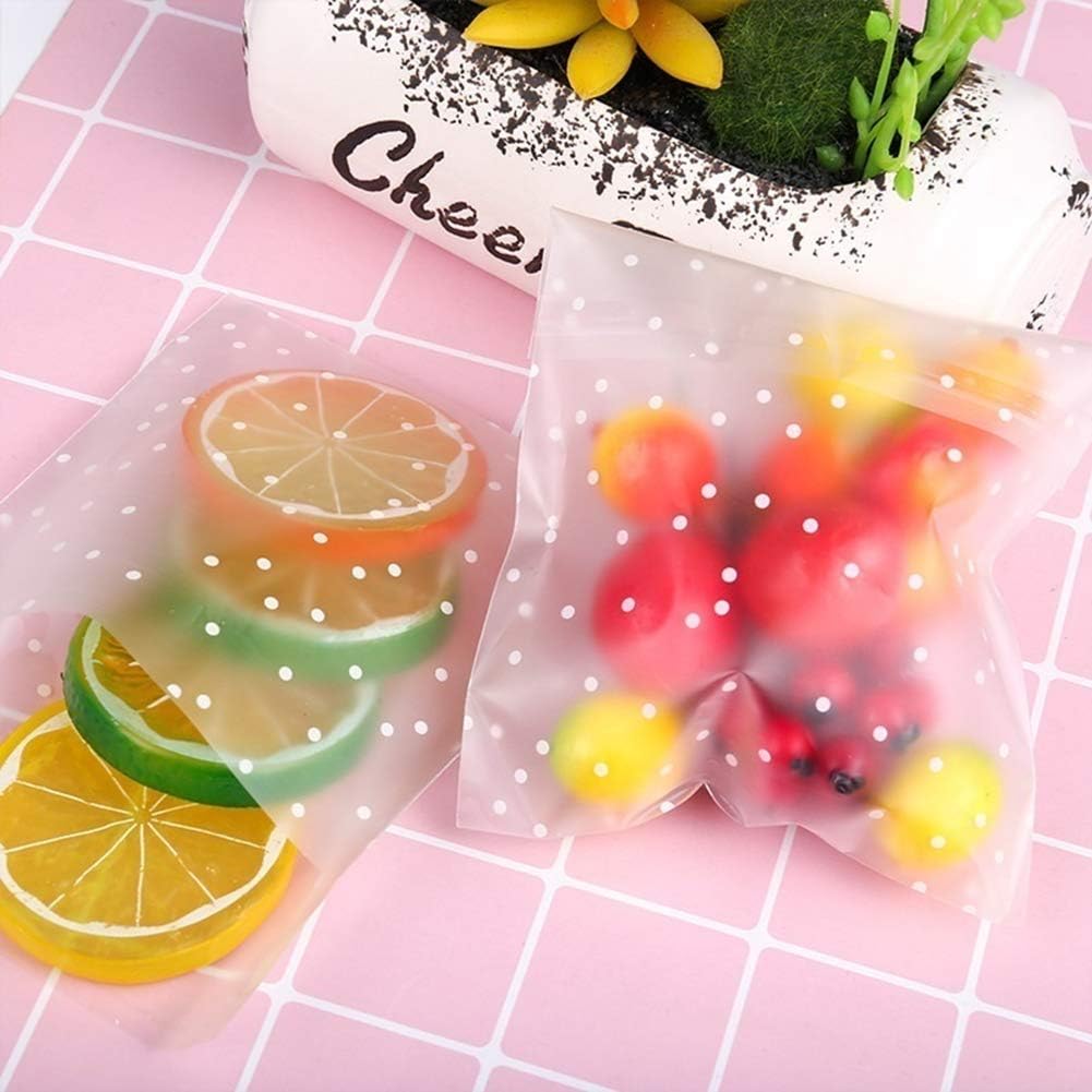 Self Adhesive Cookie Cellophane Treat Bags with Seal 4x4 Inches, 4 Mils Self Sealing Resealable Plastic Packaging Bags with Thank You Labels for Gift Giving Party Favor Bakery Candy Chocolate 100 Pcs