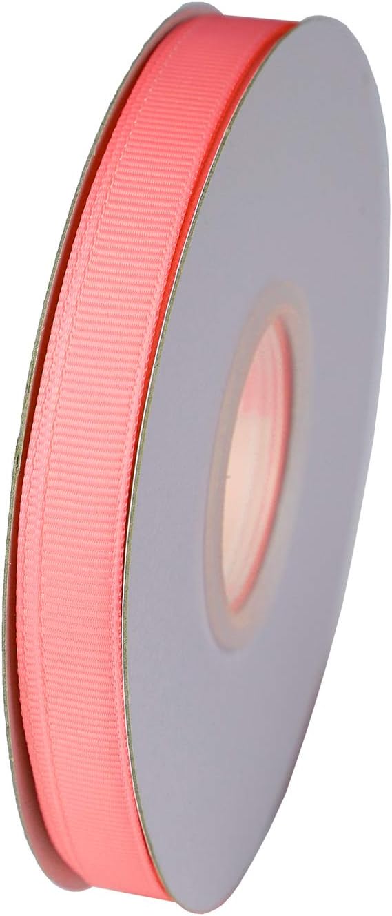 ITIsparkle 3/8" Inch Grosgrain Ribbon 50 Yards-Roll Set for Gift Wrapping Scrap Books Party Favor Hair Braids Baby Shower Decoration Cake Decoration Floral Arrangement Craft Supplies, Pink Ribbon