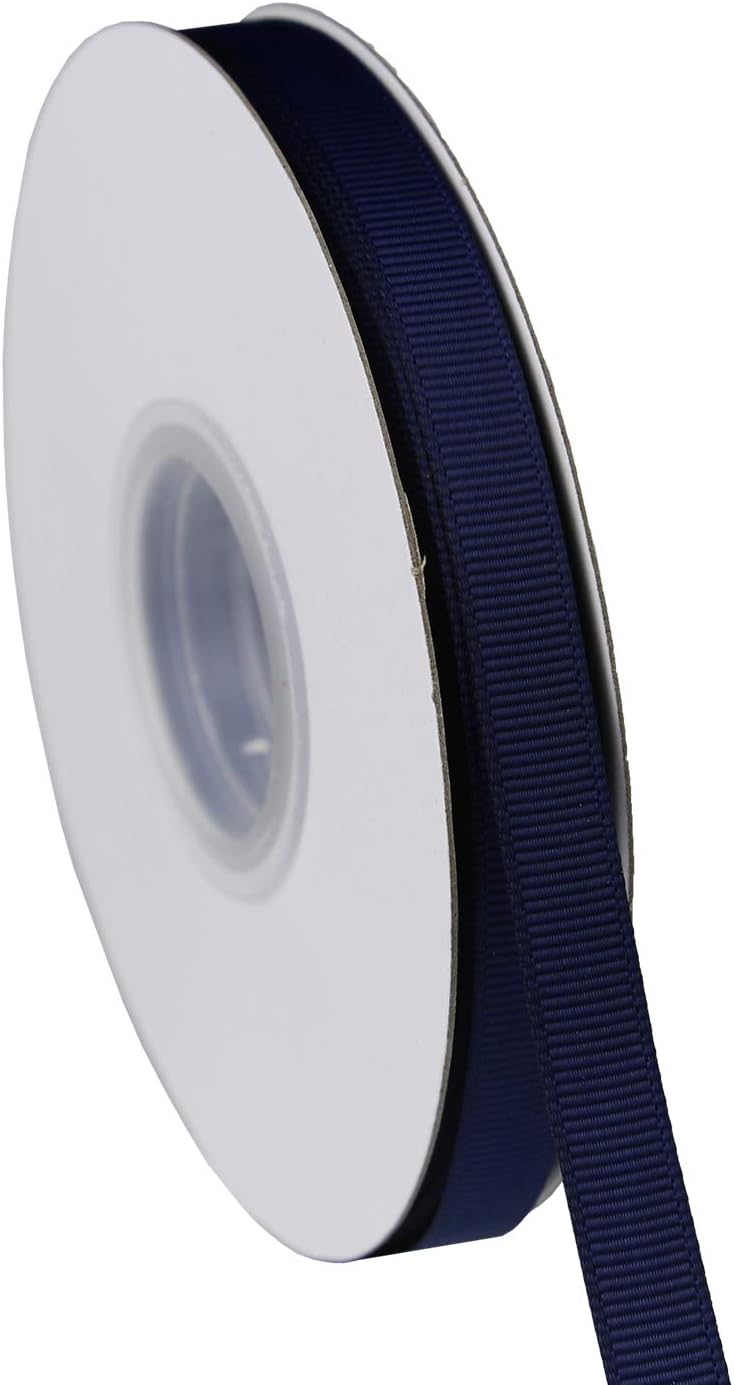 ITIsparkle 3/8" Inch Grosgrain Ribbon 50 Yards-Roll Set for Gift Wrapping Scrap Books Party Favor Hair Braids Baby Shower Decoration Cake Decoration Floral Arrangement Craft Supplies, Navy Ribbon