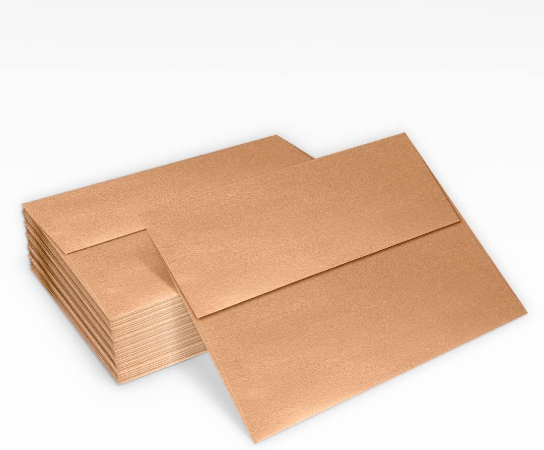 LUXPaper A7 Invitation Envelopes | Peel & Press | 5 1/4" x 7 1/4" | Copper Metallic | 80lb. Text | 500 Qty