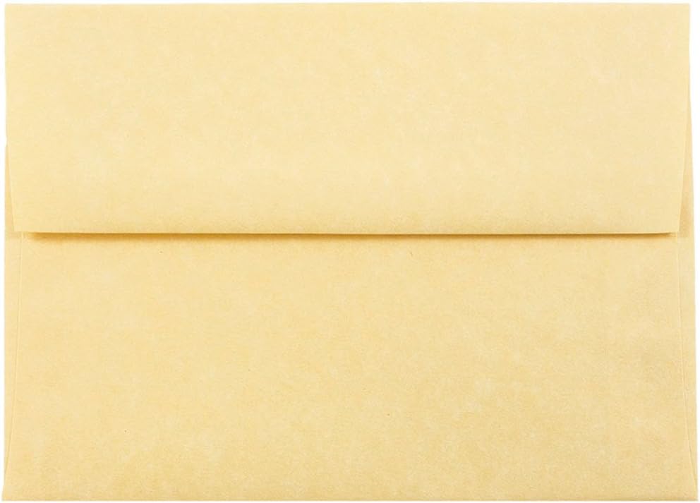JAM PAPER A7 Parchment Invitation Envelopes - 5 1/4 x 7 1/4 - Antique Gold Recycled - 50/Pack