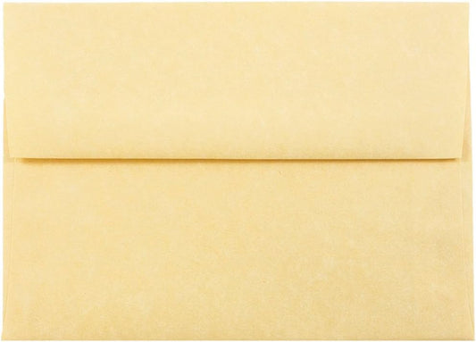 JAM PAPER A7 Parchment Invitation Envelopes - 5 1/4 x 7 1/4 - Antique Gold Recycled - 50/Pack