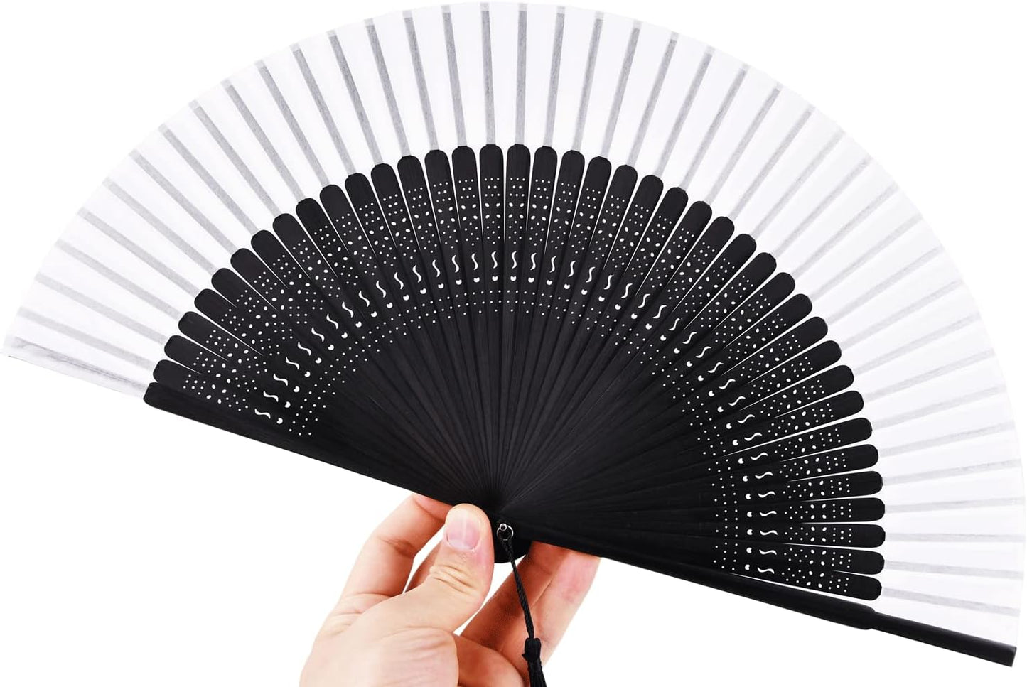 Amajiji Small Folding Hand Fan for Women, Chinese Japanese Vintage Style Bamboo Silk Fans for Party Wedding Dancing Decoration Gift Performance (AM-26)