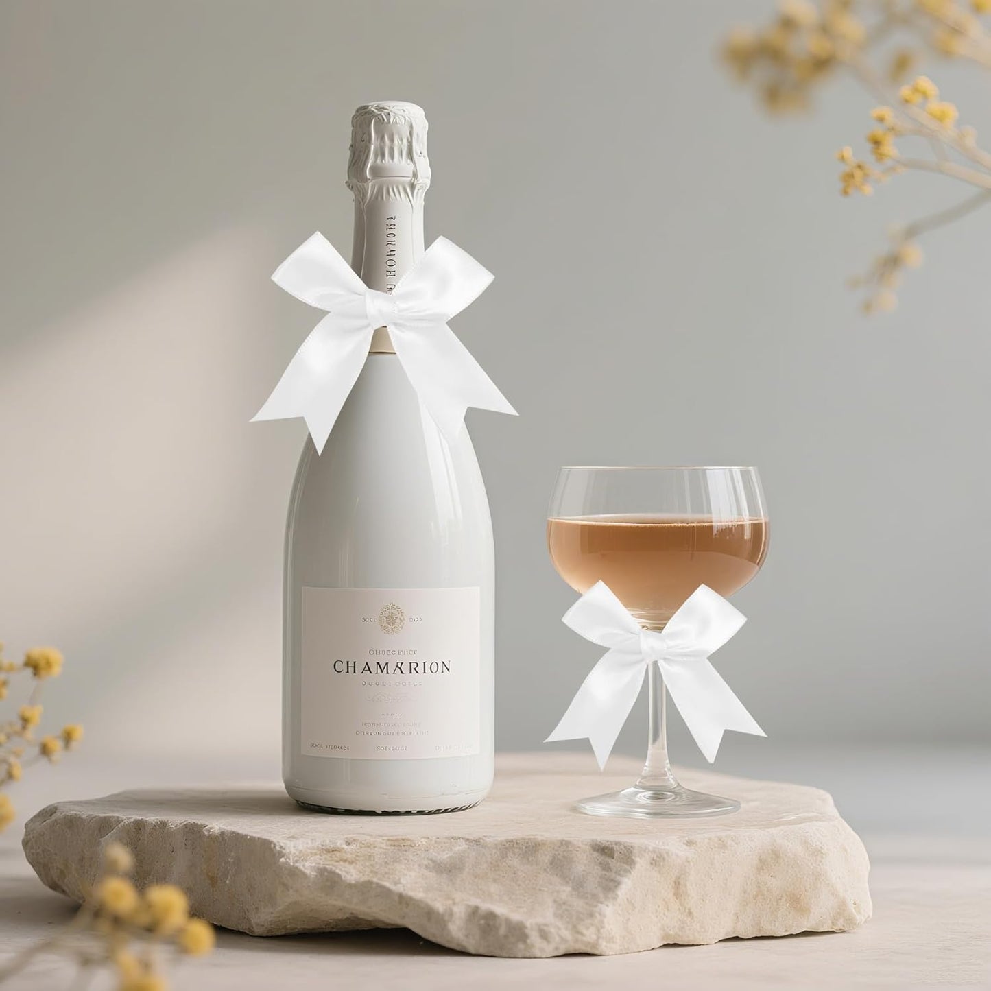 50 Pieces Gift Wrap Bows Premium Satin Ribbon Bows 3.3 Inch Craft Bows for Gift Wrapping DIY Treat Bags Holiday Gifts Bag Party Decorations, Wedding Decor Christmas Birthday Presents (White)