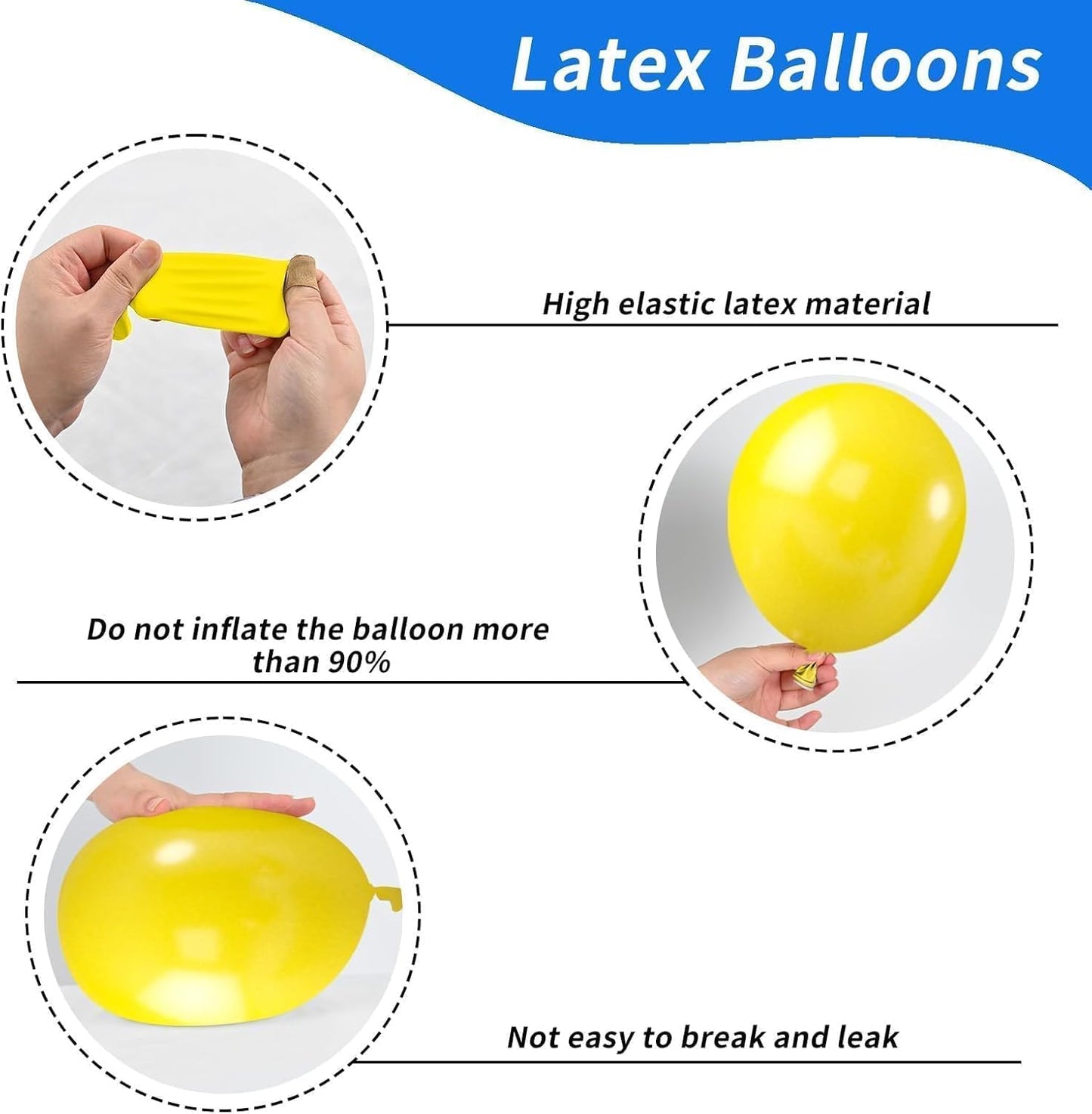 Blue Orange Yellow Balloons, 52 PCS 12 Inch Dark Blue Light Blue Orange Yellow Latex Balloons, Colorful Birthday Balloons for Boy Girls Themed Birthday Party Baby Showers Party Decoration