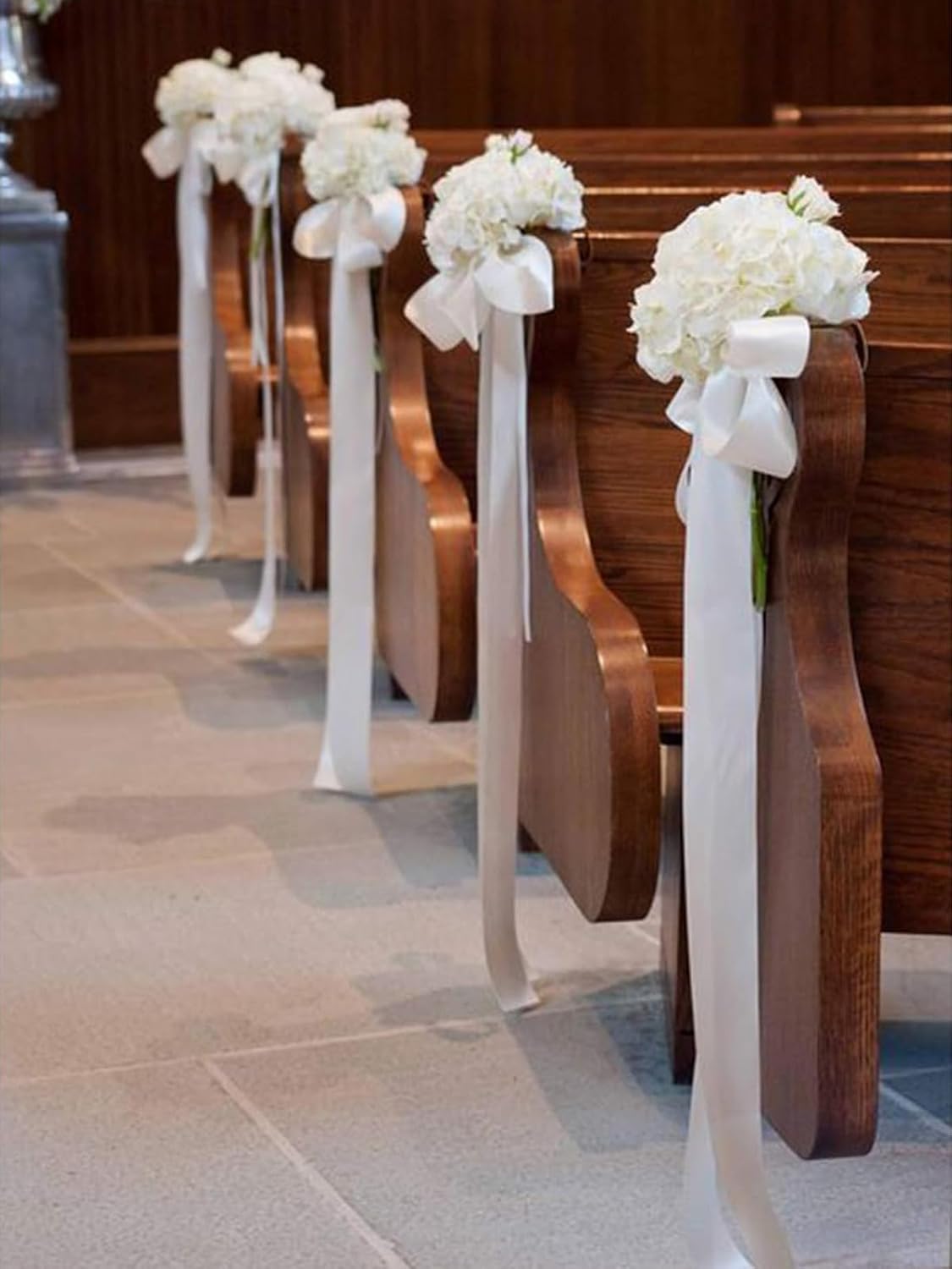 2" x 50 Yards White Satin Ribbon Single Faced Fabric Ribbons for Gift Wrapping, Large Crafting Projects, Flower Bouquet, Wedding, Home Decor