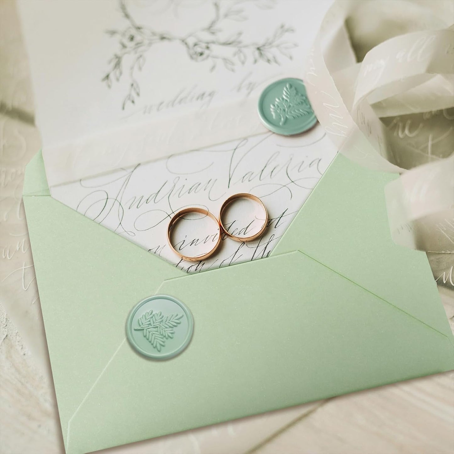 50 Pack 4x6 Envelopes Letter Size, Green A4 Envelopes Self Seal for Wedding Invitation, Envelope 4.3x6.3 for Greeting Cards, Photos, Baby Shower, Graduation, Thank You Cards, Announcements