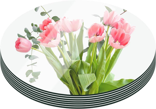 12" 12PCS Round Mirrors for Centerpieces, Circle Mirror Centerpieces for Tables, Acrylic Mirror Tiles for Wall Table Wedding Centerpieces Mirror Plates for Candle Birthday Decorations DIY Craft