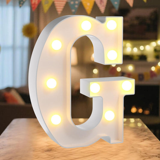 LED Marquee Light Up Letters Sign - Lighted Letters Alphabet for Birthday, Graduation, Bar Wall & Table Party Decor, Wedding Anniversary and Christmas Decorations, Letter G