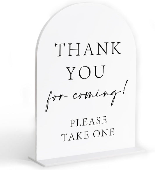 Thank You For Coming Please Take One Sign, White Arch Acrylic Wedding Sign, Wedding Favors for Guests, Bridal Shower Decor, Centerpiece Table Decorations Party for Bride and Groom-5