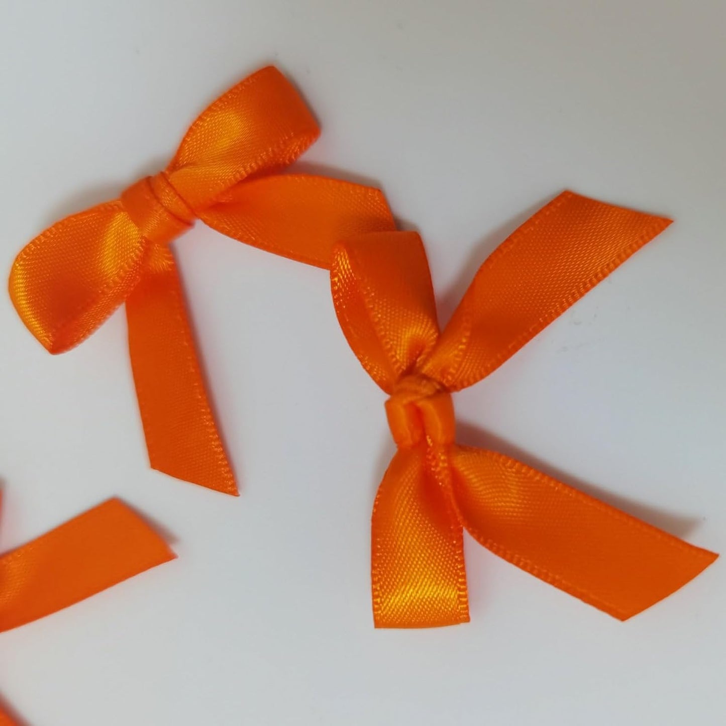 50pcs 1-1/2" Mini Orange Satin Ribbon Bows Without Twist Ties for Crafts Gift Wrapping Packing Christmas Decoration (Orange)