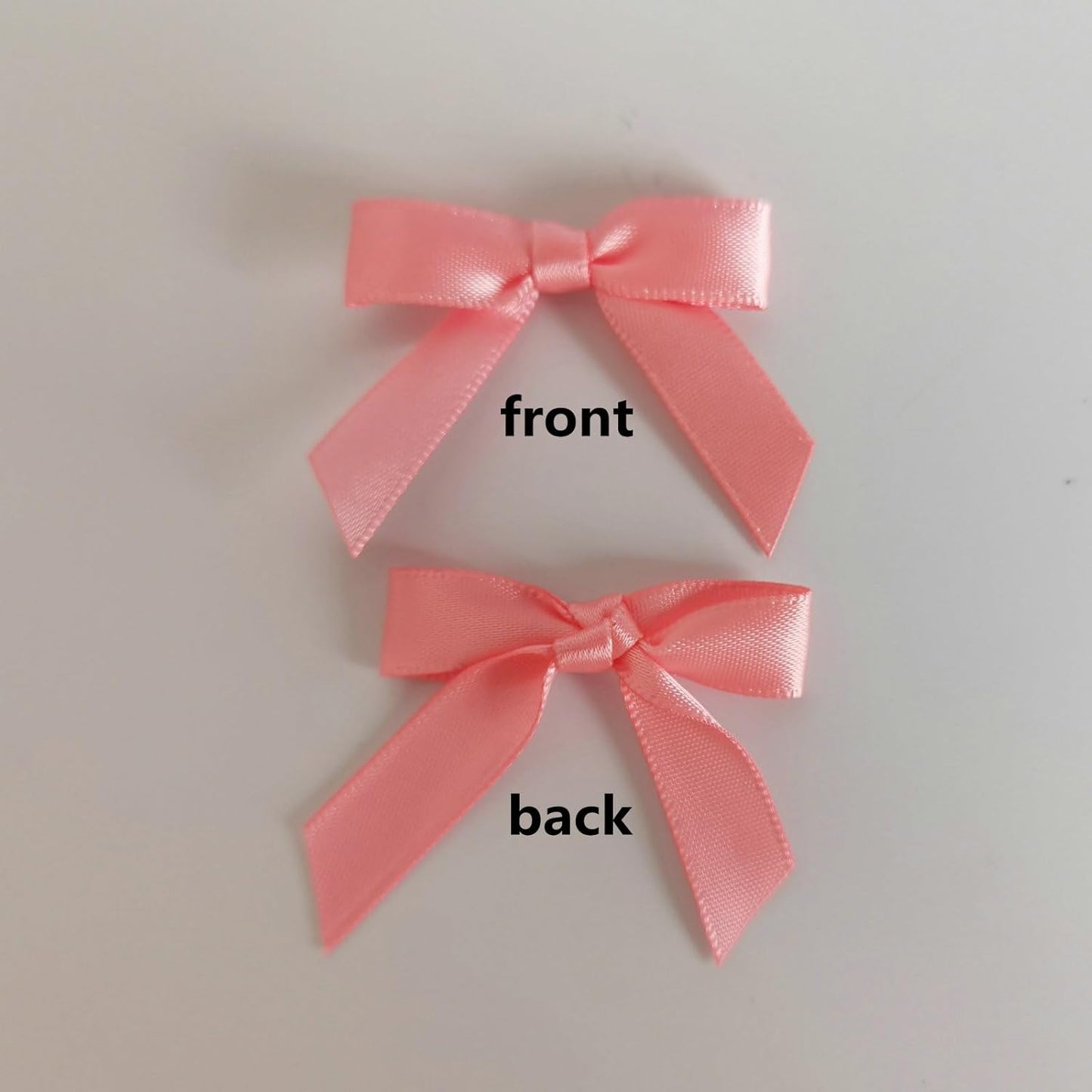 50pcs 1-1/2" Mini Light Pink Satin Ribbon Bows Without Twist Ties for Crafts Gift Wrapping Packing Mothers Day Decoration (Lt.Pink)
