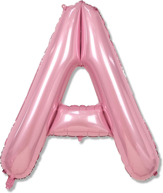 40" Balloon Letter A Pastel Pink, Large Foil Pink Letter Balloons Set A - Z for Girls, Light Pink A Helium Balloons for Women Birthday Anniversary Graduation New Year Party Decoration Supplies