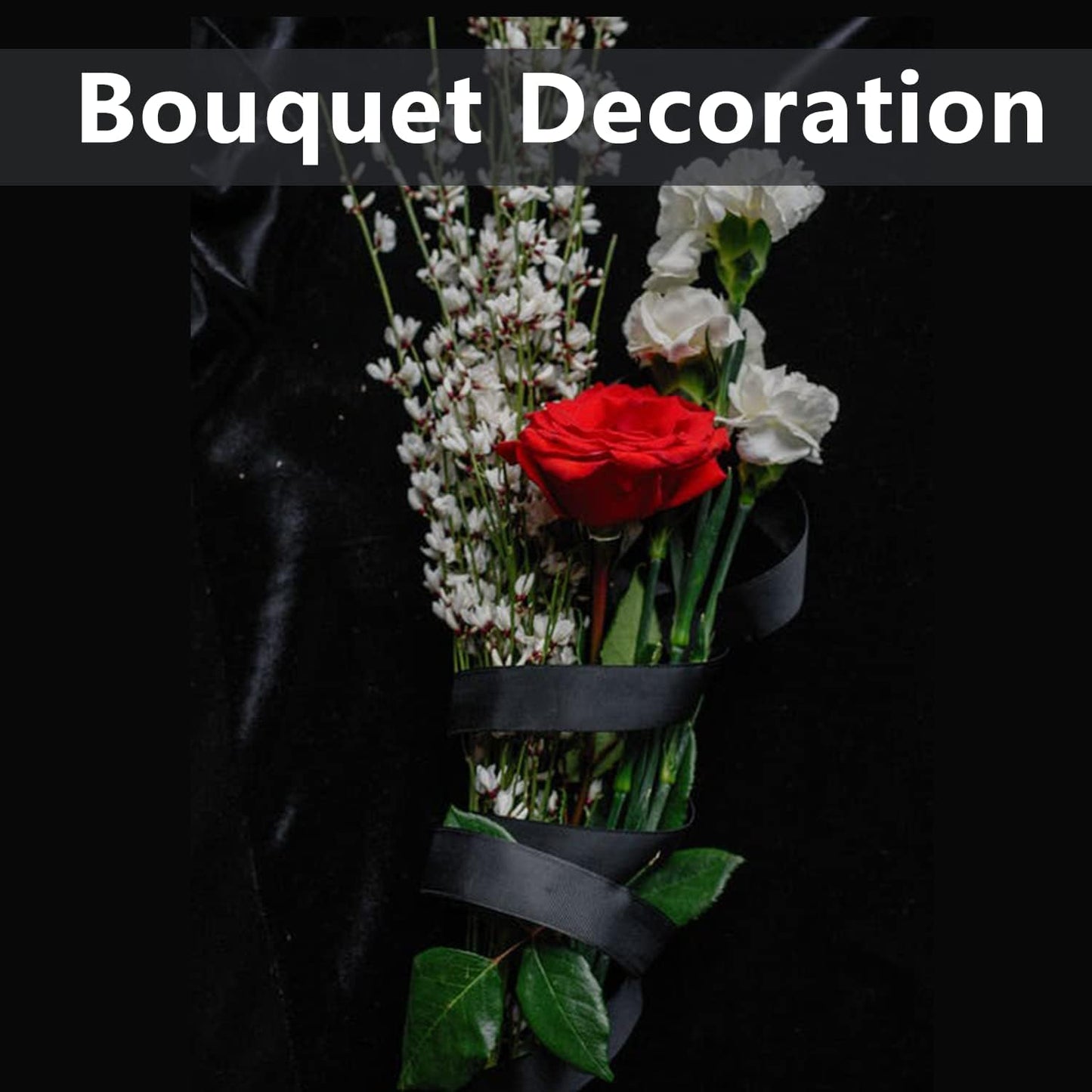 5/8 inches Wide x 100 Yards Single Face Polyester Satin Ribbon, Satin Ribbons for Crafts, Bow Making, Wedding Decor, Sewing, Gift Package Wrapping and More (Black)