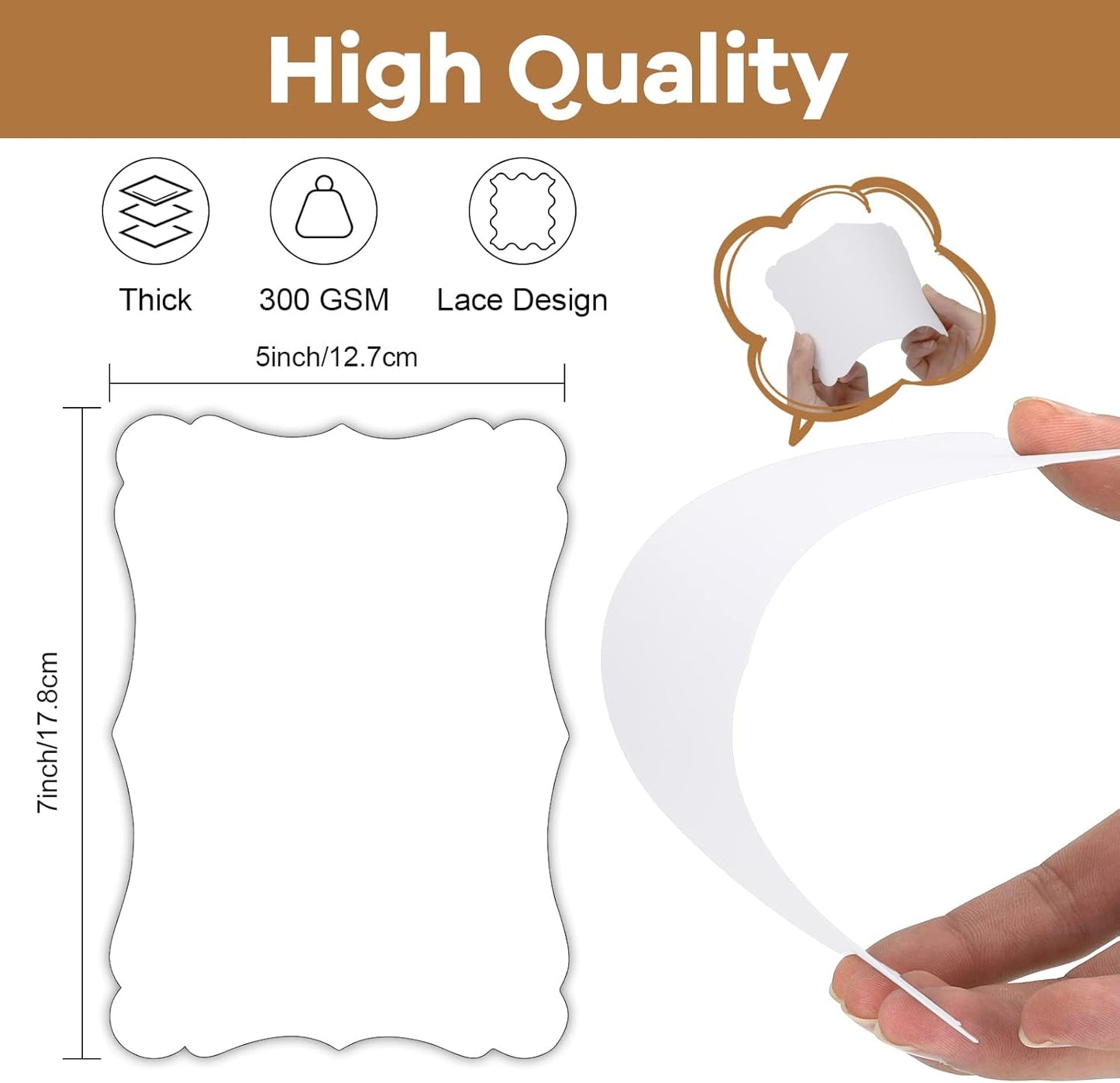 Goefun 100 Pack Blank Invitations with Envelopes, 5 x 7 Postcards and A7 Envelopes Self Seal for Wedding, Graduations, DIY Cards, Thank You Cards & All Occasion