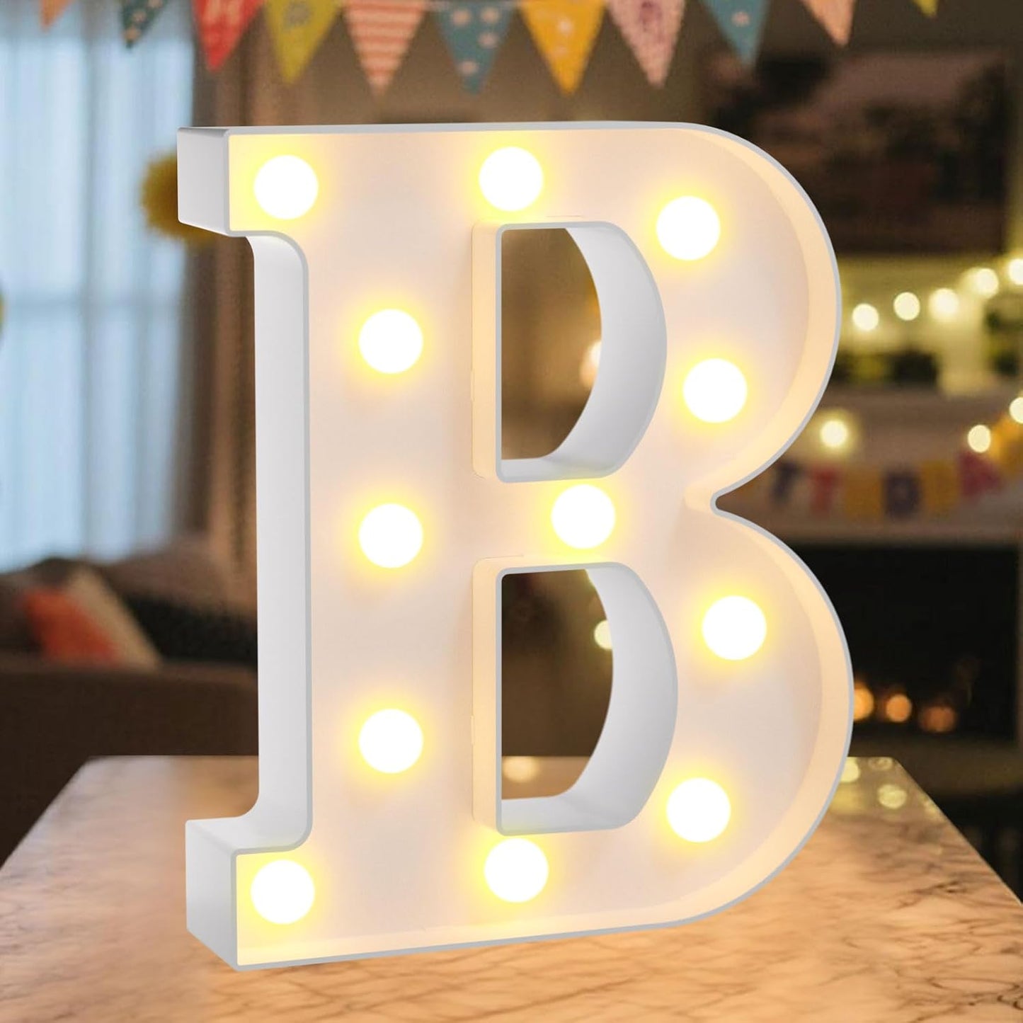 LED Marquee Light Up Letters Sign - Lighted Letters Alphabet for Birthday, Graduation, Bar Wall & Table Party Decor, Wedding Anniversary and Christmas Decorations, Letter B