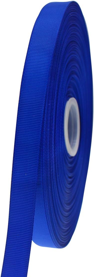 Jesep One Roll 100 Yards 5/8" Soild Grosgrain Ribbon Boutique Gift Wrapping Package Ribbon, DIY Crafts Bow Hair Headband Accessories Assorted Ribbon#352 (5/8" 15mm, Royal Blue)