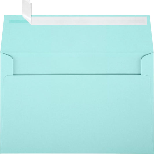 LUXPaper A9 Invitation Envelopes | Peel & Press | 5 3/4" x 8 3/4" | Seafoam Blue | 80lb. Text | 50 Qty