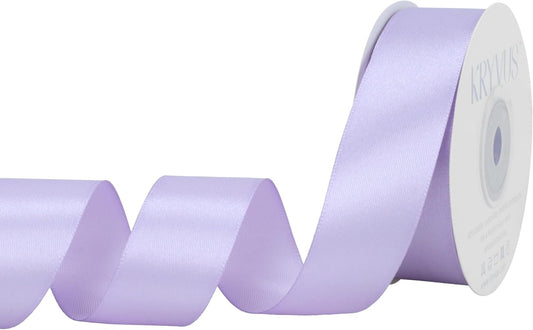 Lavender Satin Ribbon 1 inch X Continuous 25 Yards, Single Face Polyester Ribbon Perfect for Gift Wrapping, Flower Bouquet, Wedding Decor, Crafts, Bow Making, Sewing and More