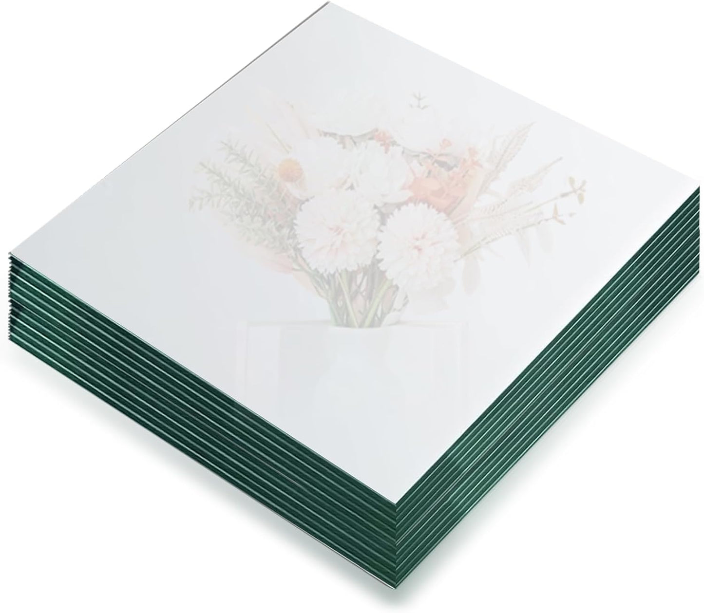 12 Pack Square Mirror Tray, 10 Inch Glass Centerpiece for Tables, Frameless Mirror for Flowers, Perfume, Party Decor, Wedding, Christmas Decorations