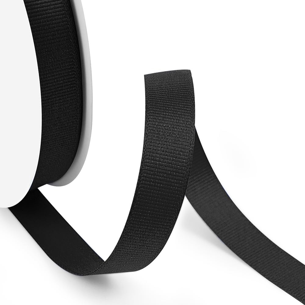 5/8" X 50 Yards Black Grosgrain Ribbon, Premium Grosgrain Ribbon for Sewing, Gift Wrapping, Bow Making, Wedding Decor, Wrapping and More (Black)