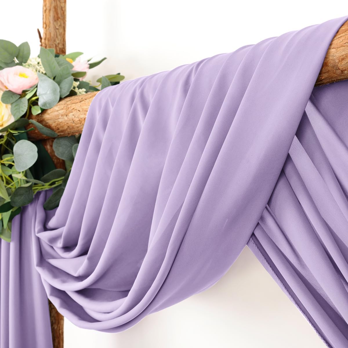 Wedding Arch Draping Fabric 1 Panel 30'' x 18FT Lilac Sheer Chiffon Arch Drapery for Photo Booth Bridal Shower Baby Shower Church Decor Newborn Photography Christening Outdoor Party