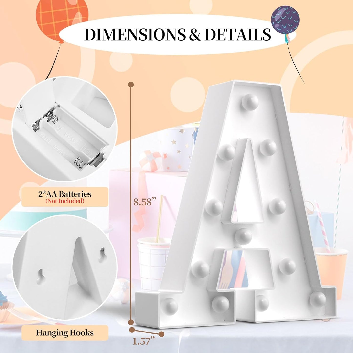 LED Marquee Light Up Letters Sign - Lighted Letters Alphabet for Birthday, Graduation, Bar Wall & Table Party Decor, Wedding Anniversary and Christmas Decorations, Letter R