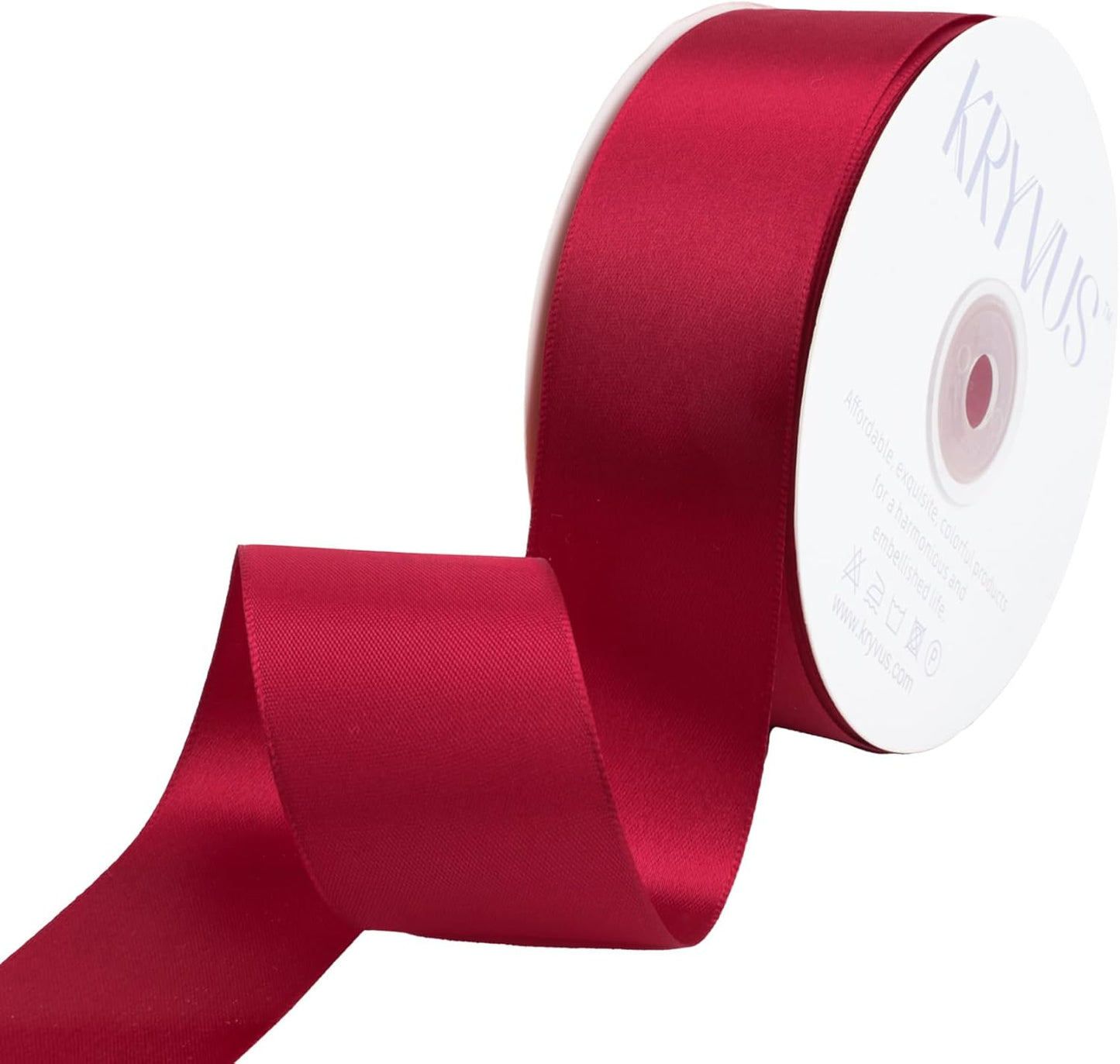 Scarlet Red Satin Ribbon 1-1/2 inch X Continuous 50 Yards, Single Face Polyester Ribbon Perfect for Gift Wrapping, Flower Bouquet, Wedding Decor, Crafts, Bow Making, Sewing and More