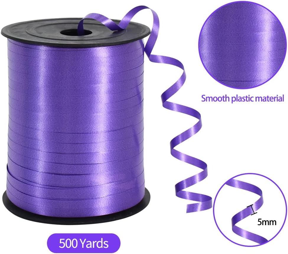 TONIFUL 500 Yards Curling Ribbon-Balloon Ribbon-Balloon String for Art&Craft Decor,Gift Wrapping,Ribbons and Bows for Christmas New Year Birthday Gifts Graduation Supplies (Deep Purple)